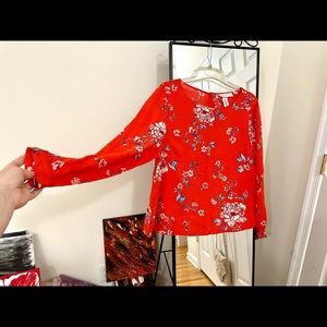Red Flower Blouse